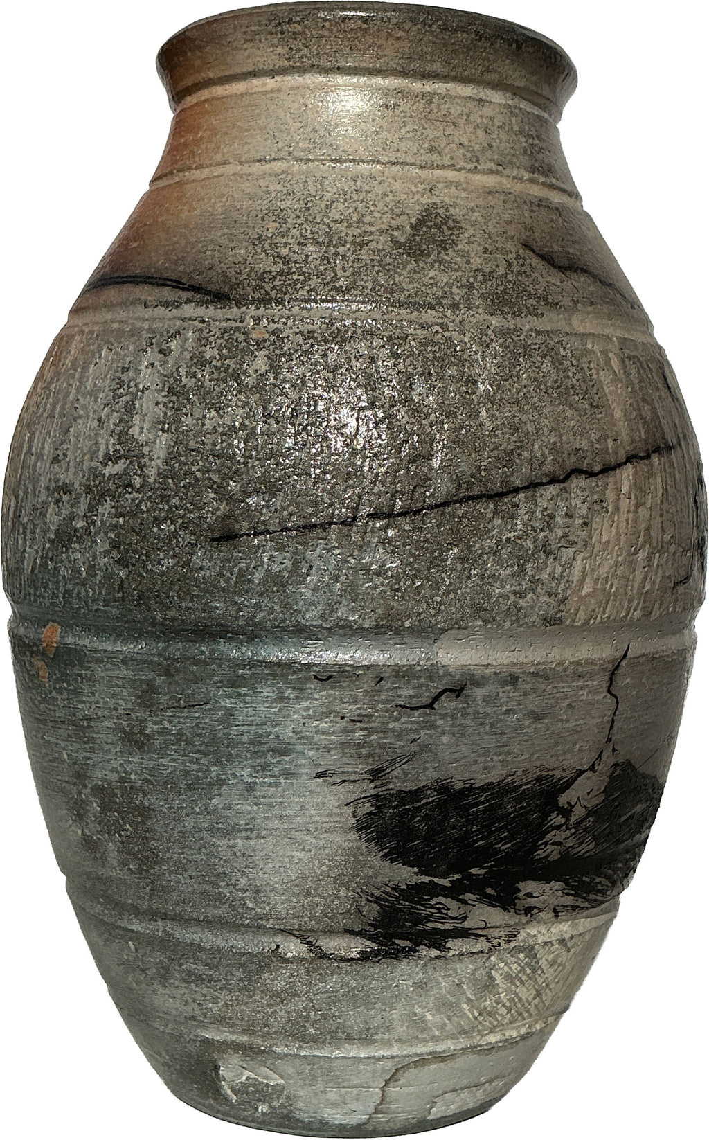 Textured Horsehair Vase made with soluble  salts, horsehair and feathers