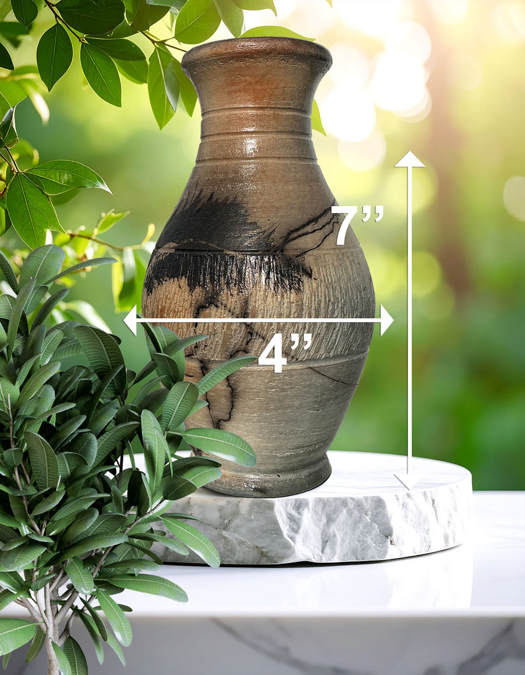 Handmade Textured Low Fire Pottery Vase