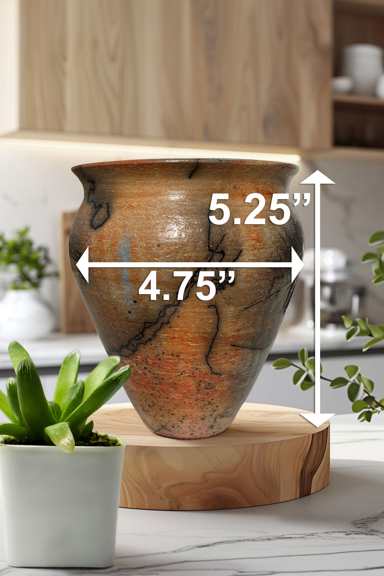 Horsehair Pottery Vase made with ferric chloride, horsehair and sugar!